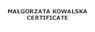 Małgorzata Kowalska   Certyfikaty (2)